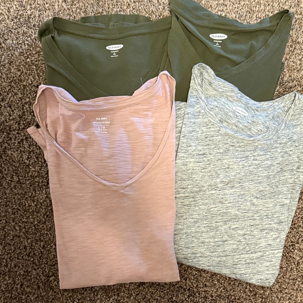 Old Navy Long Sleeve Tops - Green, Pink, Gray